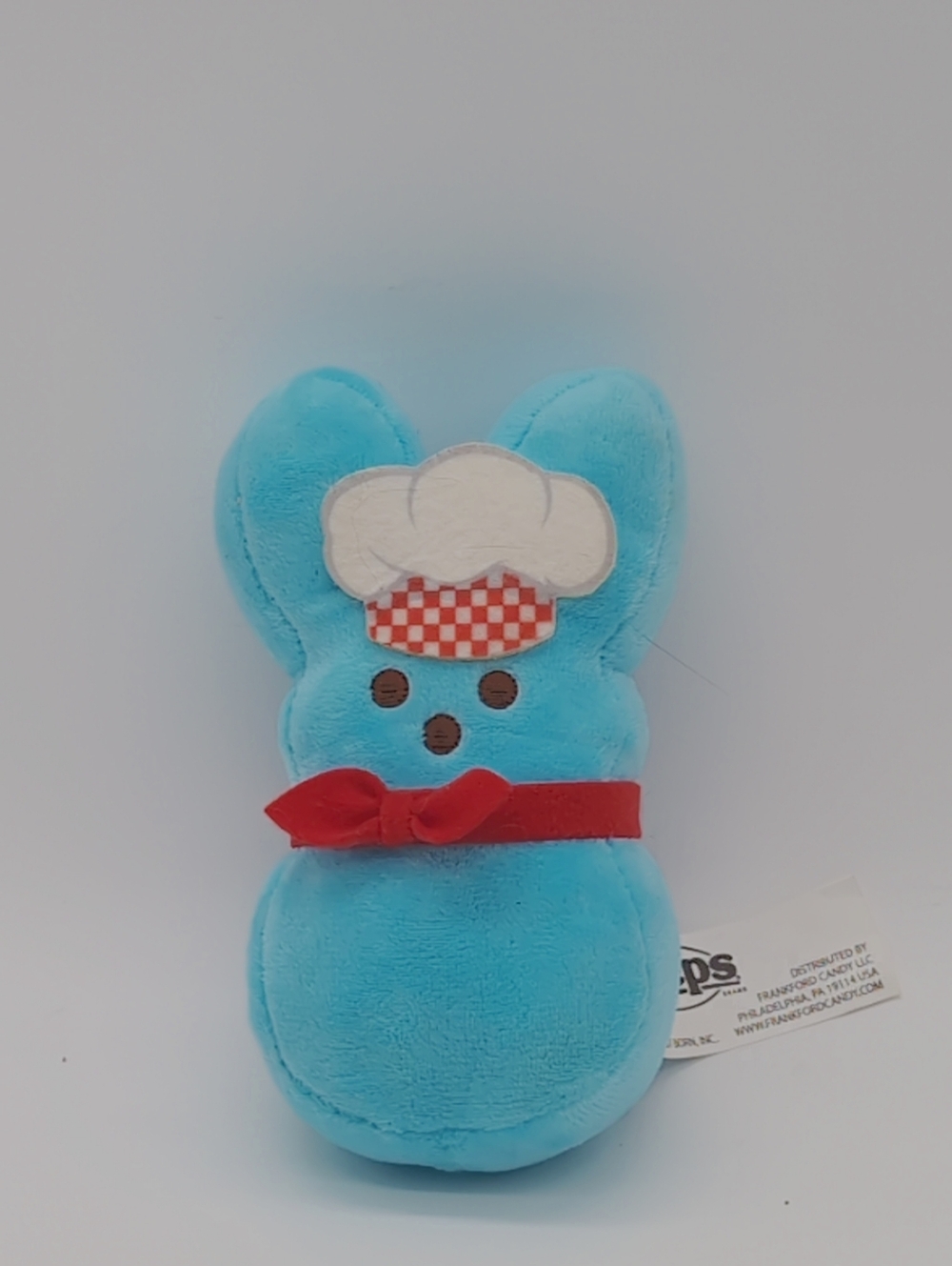Peeps Blue Plush Bunny with Chef Hat and Red Bow 6 Inch
